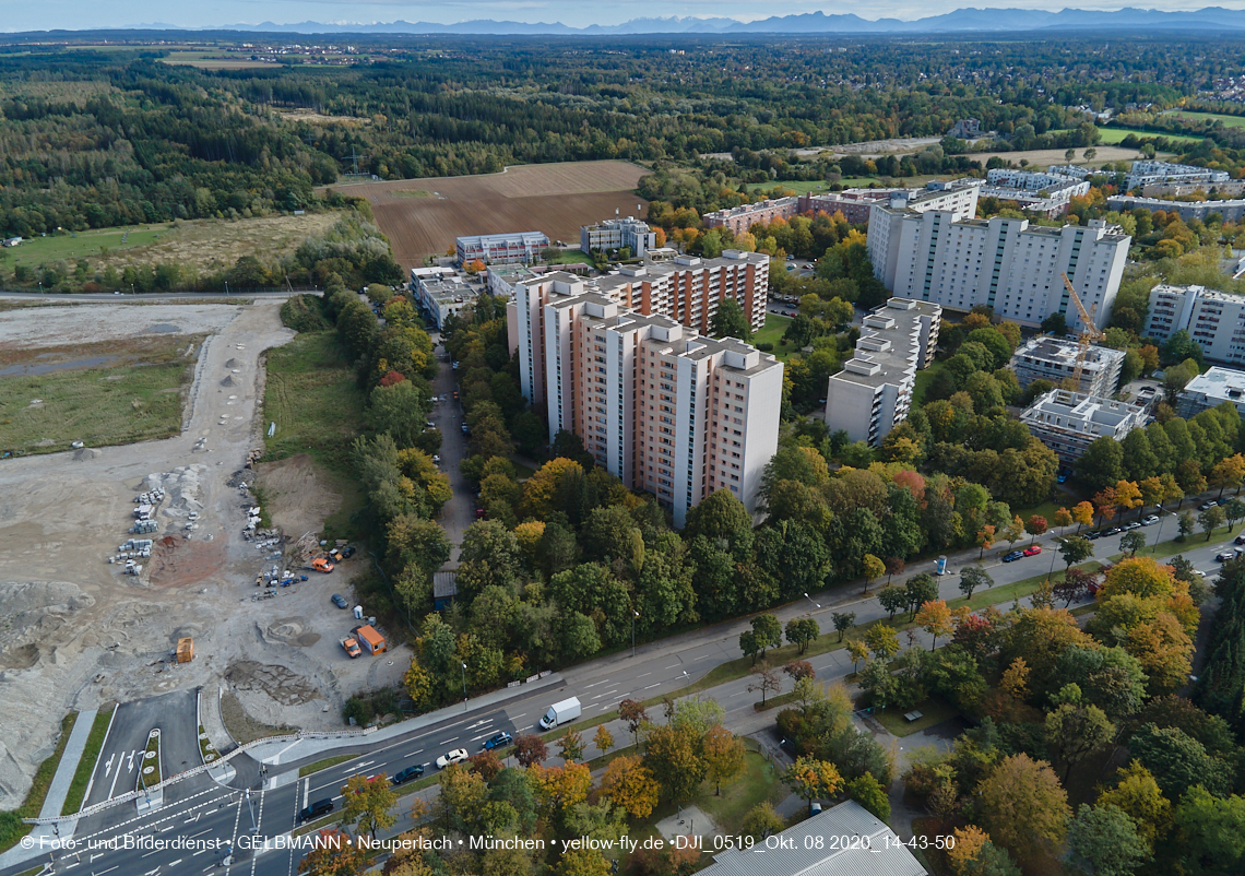 08.10.2020 - Baustelle Alexisquartier und Umgebung in Neuperlach